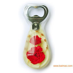 石竹花鮮花琥珀開瓶器 高品質(zhì)創(chuàng)意工藝品，點(diǎn)亮生活的小禮品